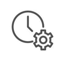 Robotic process automation related icon outline and linear vector. vector