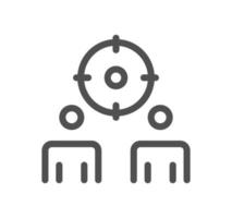 Target related icon outline and linear vector. vector