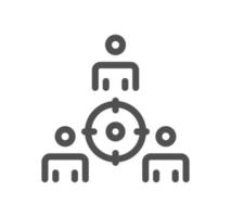 Target related icon outline and linear vector. vector