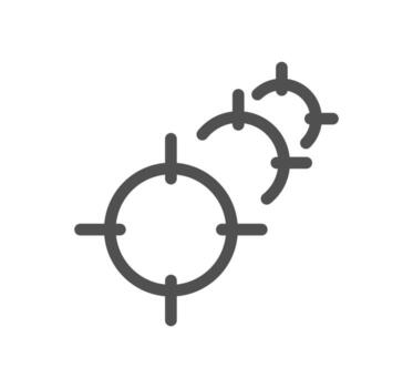 Target and goal related icon outline and linear vector. vector