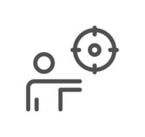 Target related icon outline and linear vector. vector