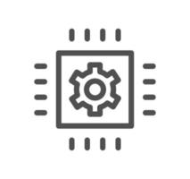 Robotic process automation related icon outline and linear vector. vector