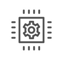 Robotic process automation related icon outline and linear vector. vector