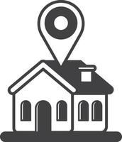 House and location pins illustration in minimal style vector