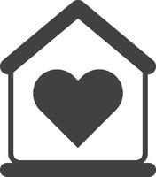 home and heart illustration in minimal style vector