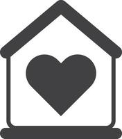 home and heart illustration in minimal style vector