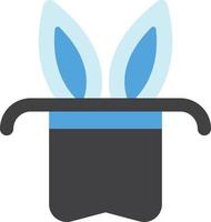 Top Hat with Bunny Ears illustration in minimal style vector