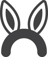 headband with rabbit ears illustration in minimal style vector