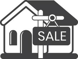 house with sale sign illustration in minimal style vector