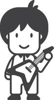 ilustración de guitarrista en estilo minimalista vector