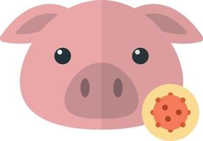 Pig and virus illustration in minimal style vector