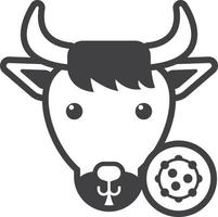 cow and virus illustration in minimal style vector