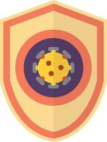 shield and virus illustration in minimal style vector