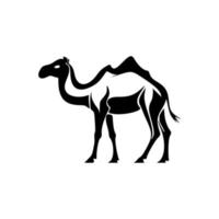 Dale un aspecto elegante y con clase a tu marca con un logotipo de camello en blanco y negro. vector