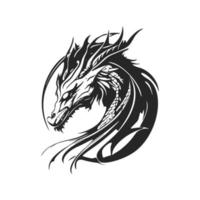 Enhance your business image with our black and white, minimalistic dragon logo. vector