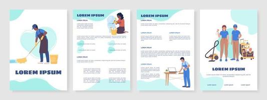 House cleaning services flat vector brochure template. Booklet, leaflet printable color designs. Editable magazine page, reports kit with text space