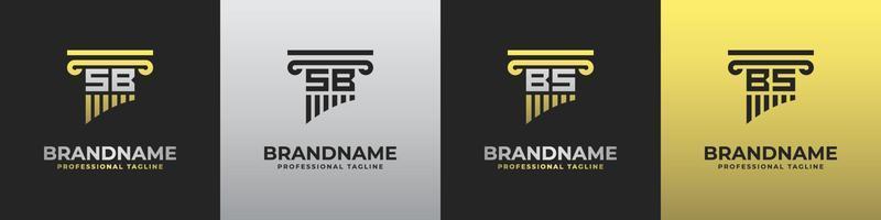Letter BS or SB Lawyer Logo, suitable for any business related to lawyer with BS or SB initials. vector