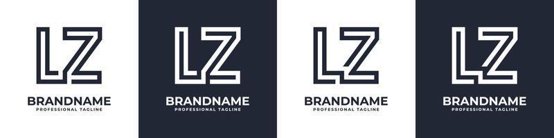 logotipo de monograma lz simple, adecuado para cualquier negocio con inicial lz o zl. vector