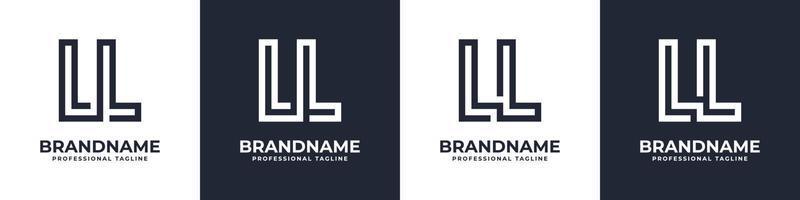 Simple LL Monogram Logo, suitable for any business with L or LL initial. vector