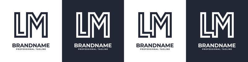 logotipo de monograma de lm simple, adecuado para cualquier negocio con inicial de lm o ml. vector