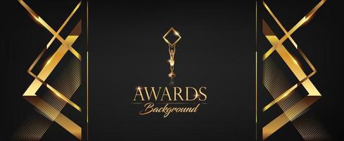 Black Golden Award Background. Lines Frame Corner. Elegant Shine Modern Stripe Template Arrow Luxury Premium Corporate Abstract Design Template Banner Certificate Modern label Dynamic Shape Design. vector