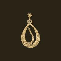 earring gold accessories artwork design vector