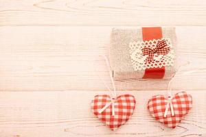 Background holiday, gift in a beautiful box with a heart . Valentine's day. The concept of love and relationships. photo