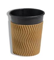 Empty brown paper disposable cups on a white background, concept eco-friendly, zero waste photo