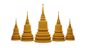 elemet van padoda stoepa toren Thailand tempel voorwerp voorkant visie. songkran festival Thailand reizen. png