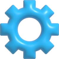 3d setting icon, Gear symbol. Repair, optimizing, workflow concept 3d rendering png