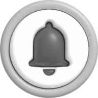 3d underrättelse ikon, ringande klocka för social media påminnelse, underrättelse symbol 3d tolkning png