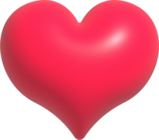 Pink heart shape icon, Like or Love symbol for Valentine's day, 3D render illustration png