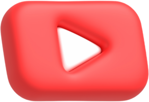 Realistic Play button, Video player and streaming icon, live stream 3D render illustration png