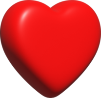 icône en forme de coeur rouge, symbole d'amour ou d'amour pour la saint-valentin, illustration de rendu 3d png