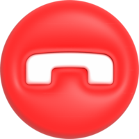 botón de llamada telefónica realista, icono de línea directa y centro de llamadas, servicio de atención al cliente representación 3d