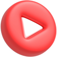 Realistic Play button, Video player and streaming icon, live stream 3D render illustration png