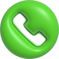 botón de llamada telefónica realista, icono de línea directa y centro de llamadas, servicio de atención al cliente representación 3d png