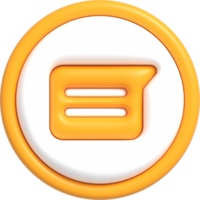 icono de voz de chat 3d, símbolo de notificación de mensaje, representación 3d de chat de burbujas