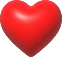 icône en forme de coeur rouge, symbole d'amour ou d'amour pour la saint-valentin, illustration de rendu 3d png