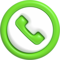 realistische telefonanruftaste, hotline- und callcenter-symbol, 3d-rendering des kundensupports png