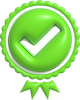 Like or correct symbol, Confirmed or approved button, Check mark icon 3D illustration png