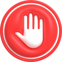 icône interdite 3d mignonne, symbole de panneau d'arrêt négatif, aucun rendu de signe d'entrée 3 png