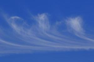 Clear blue sky and white clouds photo