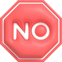 schattig 3d verboden icoon. nee, mis en geweigerd teken 3 geven png