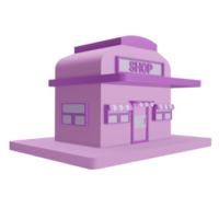 Ein 3D-Shop-Symbol mit transparentem Hintergrund, perfekt für Template-Design, ui oder ux und mehr. png