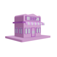 Ein 3D-Shop-Symbol mit transparentem Hintergrund, perfekt für Template-Design, ui oder ux und mehr. png