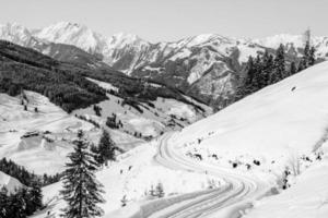 Winter landscape in Austrian Alps photo