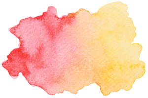 Cutout red, orange and yellow watercolor painting on paper png