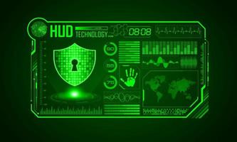 Modern HUD Technology Screen Background with padlock vector