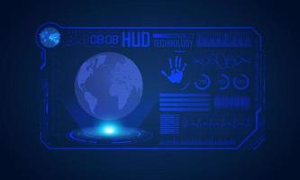 Blue Modern HUD Technology Screen Background vector